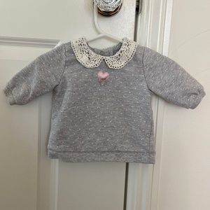 Little Me 3 mo crochet collar shirt